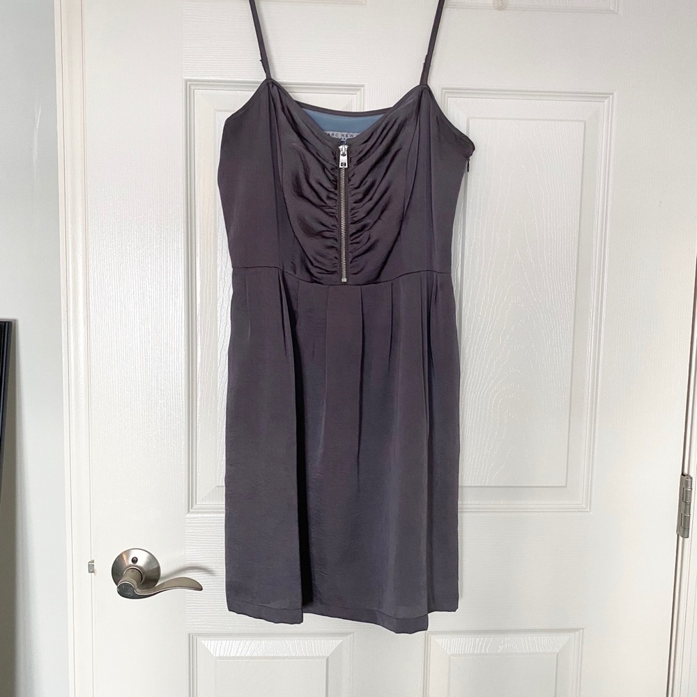 Marc New York gray dress with zipper down front.